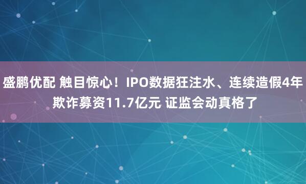 盛鹏优配 触目惊心！IPO数据狂注水、连续造假4年 欺诈募资11.7亿元 证监会动真格了