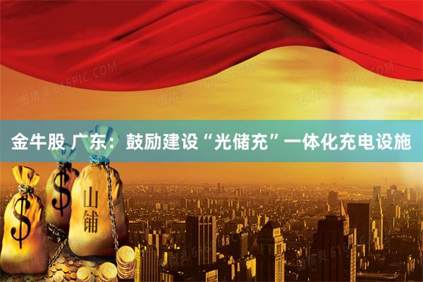 金牛股 广东：鼓励建设“光储充”一体化充电设施